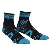 compressport racing socks v2 - run high-cut black-blue size1 pour 15