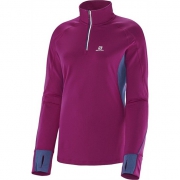 salomon t shirt trail runner warm ls zip purple t.xs pour 75