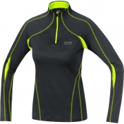 gore running wear maillot essential 2 lady long black-neon yellow... pour 70