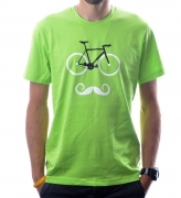 alltricks tee-shirt vintage moustache vert taille s pour 12