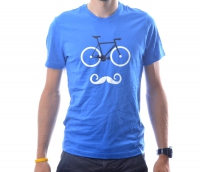 alltricks tee-shirt vintage moustache bleu electric taille s pour 12